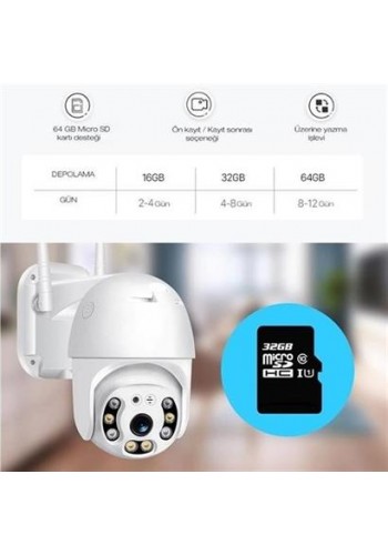 20 MP HD Lens İç Dış Mekan Suya Danıklı IP Wifi Network Güvenlik Kamerası Wifi Kamera