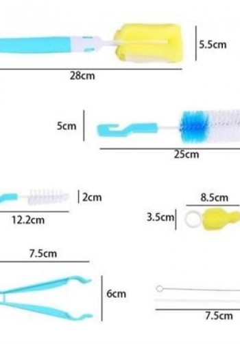 7 Parça Biberon Uzun Kavanoz Termos Suluk Sürahi Yağ Şişe İçi Temizleme Fırçası Aparatı Seti