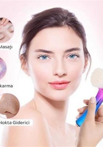 Çift İşlevli Renkli Cilt Yüz Temizleme Fırçası Peeling Masaj Etkili Gözenek Temizleyici Alet