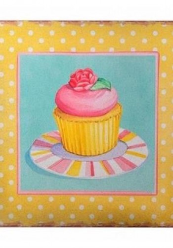 Decotown Duvar Panosu 40*40 Cup Cake Muffin Motifli Duvar Süsü