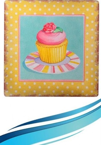 Decotown Duvar Panosu 40*40 Cup Cake Muffin Motifli Duvar Süsü