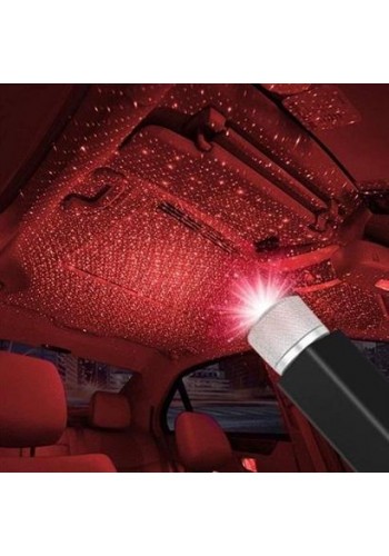 Kırmızı Ayak Altı Tavan Led Araç içi Aydınlatma Oto Araba İç Disko Ayarlanır USB Lamba Işık