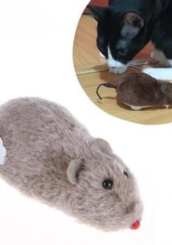 Kurmalı Kedi Eğitim Oyuncağı Tüylü Peluş Fare Yakalama İnteraktif Sevimli Eğlenceli Oyuncak