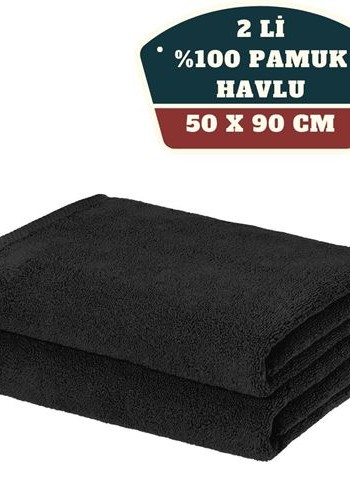 ModaCar 2'li Mikrofiber El Yüz Spor Havlusu 50x90 Siyah