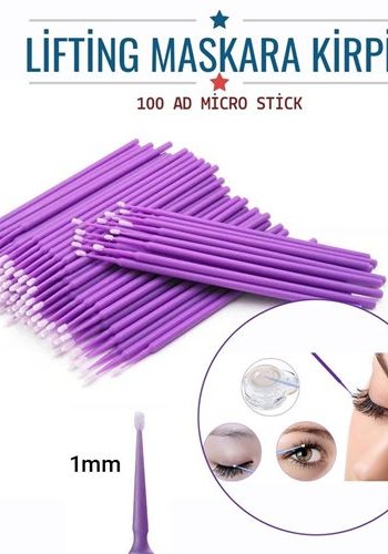 Lifting Maskara Kirpik Micro Stick Fırça 100 Adet 717009