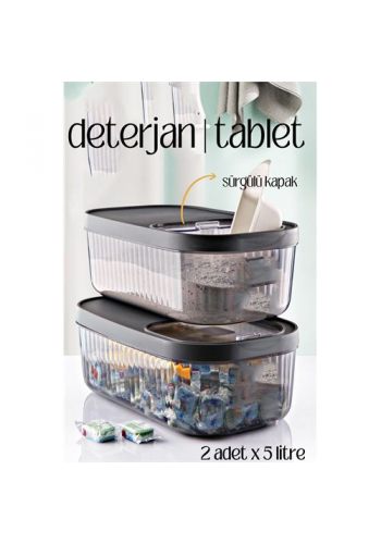 MultiBox Deterjan Tablet Kutusu Sürgülü Kapak 5 Litre 2 ADET 718473