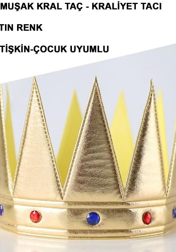 Altın Renk Eva Yumuşak Kral Kraliyet Tacı Yetişkin çocuk Uyumlu 55 Cm