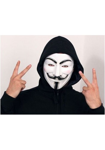 Beyaz Renk V For Vendetta Maskesi Yerli üretim