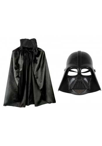 çocuk Boy Yıldız Savaşları Star Wars Darth Vadet Maskesi Ve 90 Cm Pelerin Seti Siyah