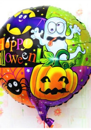 Halloween örümcekli Kabaklı Folyo Balon 18 Inç