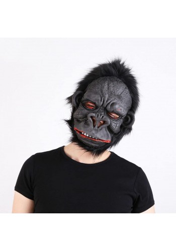 Lateks Goril Maskesi Maymun Maskesi Et Maskesi Orangutan Siyah Saçlı 1 No
