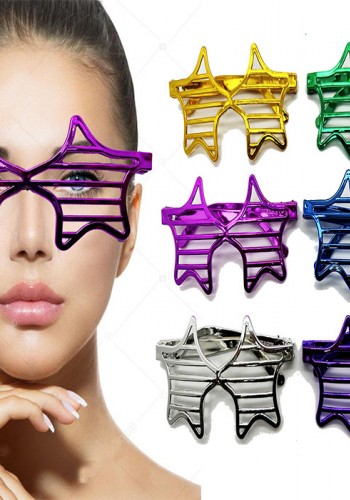 Metalize Ekstra Parlak Yıldız Panjur Parti Gözlüğü 6 Renk 6 Adet