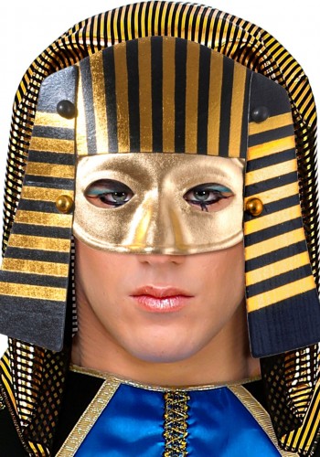 Mısırlı Maskesi Lastik Aparatlı Firavun Maskesi 21x23 Cm