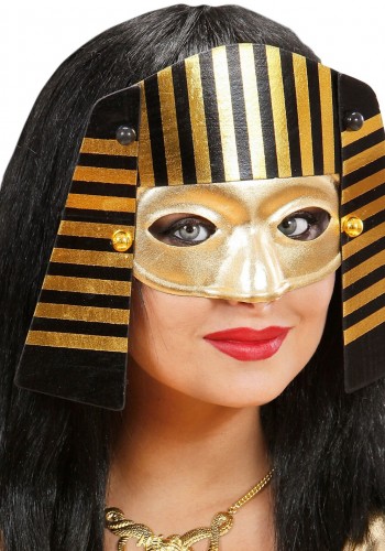 Mısırlı Maskesi Lastik Aparatlı Firavun Maskesi 21x23 Cm