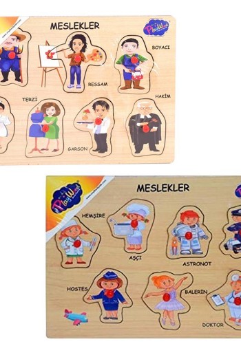 Ahşap Tutmalı Meslekler Puzzle