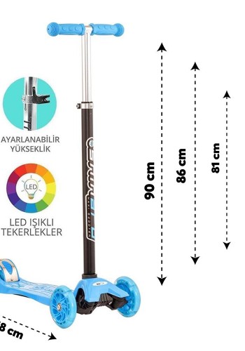 Torutoys Mavi Twist Işıklı Scooter