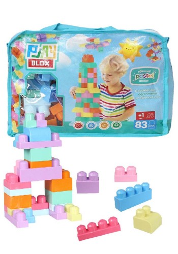 2946 Play Blox Pastel Blok Yapı Oyuncakları 83 Parça ,Saklama Çantalı ,1 Yaş ve Üzeri