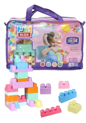 2946 Play Blox Pastel Blok Yapı Oyuncakları 83 Parça ,Saklama Çantalı ,1 Yaş ve Üzeri