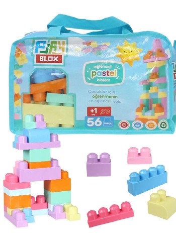 2915 Play Blox Pastel Blok Yapı Oyuncakları 56 Parça ,Saklama Çantalı ,1 Yaş ve Üzeri