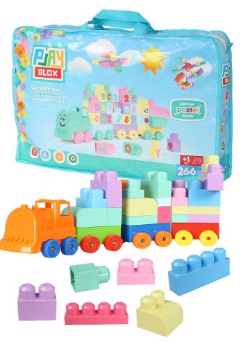 3035 Play Blox Pastel Blok Yapı Oyuncakları 266 Parça ,Saklama Çantalı ,1 Yaş ve Üzeri