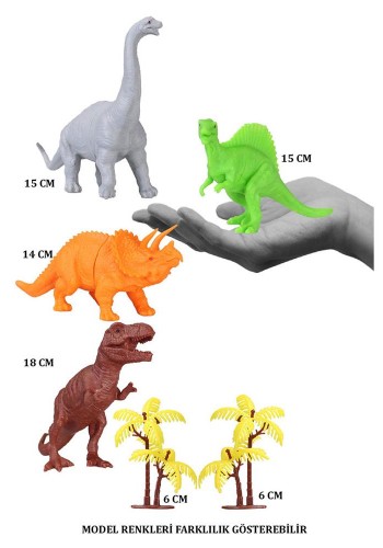 713 Toy Play 6 Parça Dinozor Figür Seti 14-18 cm