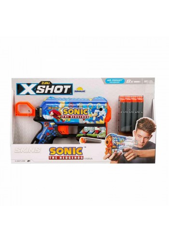 X-Shot Skins Flux Sonic The Hedgehog 8 Mermili Sünger Dart Atan Silah 21 cm